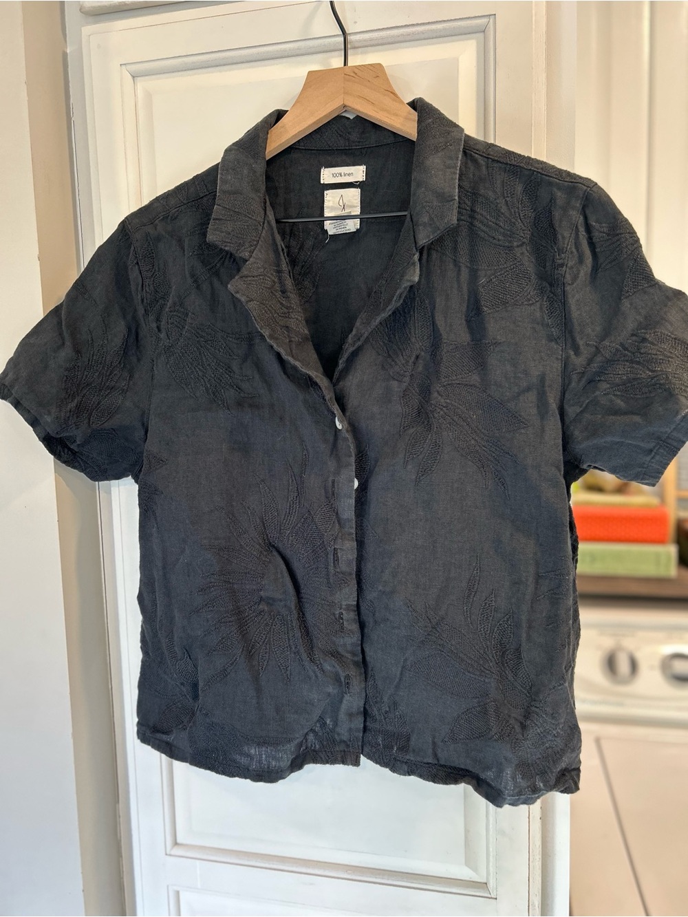 Joie Black Linen Button-Up Shirt